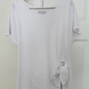 Robbie Bee White Eyelet Short Sleeve Dress